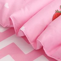 Parure de lit en coton imprimé fraises, housse de couette mignonne rose Kawaii, taille double