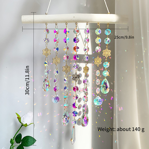 Campana de Viento de Cristal Hecha a Mano, <span class=keywords><strong>Atrapasueños</strong></span> Arcoíris para Decoración Navideña Interior/Exterior, Decoración Boho de Ensueño - Product Image 5