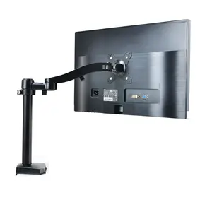 Height Adjustable Rotating Hovering Single Fit 17-27 inch Screen Bracket Holder Stand Computer Desk Pole Mount PC Monitor Arm