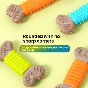 Jouet à mâcher durable <span class=keywords><strong>pour</strong></span> chien en TPR et fibre de bois, en forme d'<span class=keywords><strong>os</strong></span>, bâton de dentition résistant aux morsures, imprimé animal, <span class=keywords><strong>pour</strong></span> chiots et chiens de petite et moyenne taille, <span class=keywords><strong>pour</strong></span> l'hygiène dentaire - Product Image 2