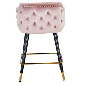 Mobilier <span class=keywords><strong>Bar</strong></span> Tabouret <span class=keywords><strong>de</strong></span> <span class=keywords><strong>bar</strong></span> luxueux en velours <span class=keywords><strong>rose</strong></span> <span class=keywords><strong>chaise</strong></span> <span class=keywords><strong>de</strong></span> <span class=keywords><strong>bar</strong></span> moderne avec dossier et pieds en métal - Product Image 3