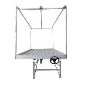 1.2x10m Movable flood and drain table ebb and flow rolling bench table in hydroponic greenhouse use to cultivate the seeds