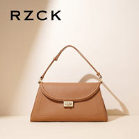 RZCK tas tangan kulit asli untuk wanita, tas tangan klasik, tas tangan kulit asli, Lychee, mewah, gaya Oriental, untuk wanita