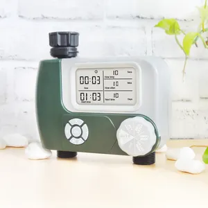 Manufactory plastic two outlet large screen battery power smart garden tap water timer automatic