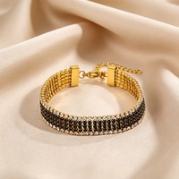 Bracelet tennis de luxe multi-rangs en acier inoxydable 316L, plaqué or 18 carats PVD, avec strass empilables, unisexe, bijoux d'anniversaire