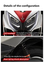 Scooter électrique avec moteur 800W 1500W 2000W, batterie 60V 72V et pédale, cyclomoteur électrique à vendre