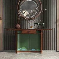 Table de hall d'entrée élégante de luxe léger de style chinois table étroite en bois massif table de console de bureau de planche de roche