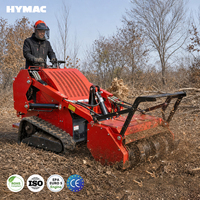 Mini-chargeuse sur chenilles diesel compacte avec broyeur forestier à attache rapide hydraulique