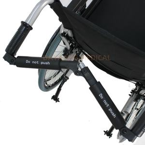 Popular estándar plegable Hospital Manual aleación de aluminio <span class=keywords><strong>transporte</strong></span> silla de ruedas portátil compacto ajustable 100kg capacidad 17kg - Product Image 5