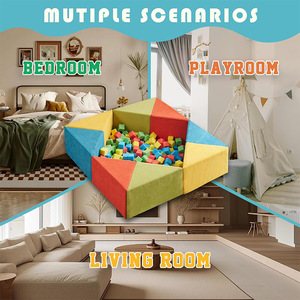 Piscine à balles carrée en mousse personnalisée pour tout-petits avec blocs de construction souples, aire de jeux intérieure pour enfants de 4 à 6 ans - Product Image 4