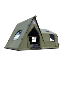 ベージュ 1ルーム1ホール インフレータブルテント 三角屋根一体型エアコラム ミニマリストファミリーキャンプ OEM/ODM ISO9001 - Product Image 5