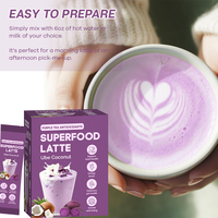 Sachets de Latte Violet Ube Coco, Super Aliment Énergisant et Digestif, Marque Privée