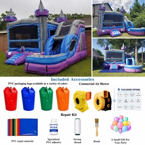 Castillo Inflable Medieval <span class=keywords><strong>con</strong></span> Tobogán, de Uso en Seco y <span class=keywords><strong>con</strong></span> Agua, para Niños, Ideal para Fiestas de Cumpleaños y <span class=keywords><strong>Alquiler</strong></span> Comercial - Product Image 2