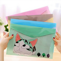 Porte-documents en PVC imperméable A4 Kawaii Cat pour fournitures de bureau et scolaires