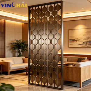 Modern Design Stainless Steel Room Divider <strong>Screen</strong> Floor to Ceiling Partition with Laser Cut Finish Customizable Sizes - Product Image 1
