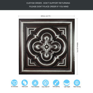 Trang trí gạch trần 24x24, 3D nổi tấm Tường cho quán cà phê Câu lạc bộ pl36 Bạc truyền thống - Product Image 5