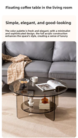 Table basse moderne en acrylique transparent avec rangement pour salon et petit appartement