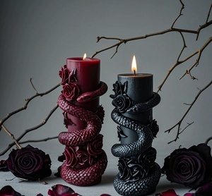 Juego <span class=keywords><strong>de</strong></span> 6 Velas Aromáticas <span class=keywords><strong>de</strong></span> Serpiente Hechas a Mano para Halloween, Decoración Gótica Espeluznante para Fiestas, <span class=keywords><strong>Casa</strong></span> <span class=keywords><strong>del</strong></span> Terror, Festividades Religiosas - Product Image 3