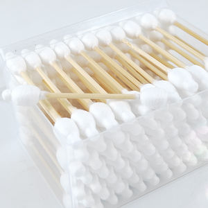 88 pièces de cotons-tiges écologiques en bambou à double tête en forme de <span class=keywords><strong>gourde</strong></span> avec couvercle en plastique séparé, doux, non irritants, propres et fiables pour un usage quotidien - Product Image 4