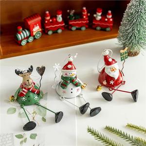 Hot Selling Christmas Iron Old Man Snowman Elk Hanging Pendant European Style No Printing Christmas Tree <b>Ornaments</b> - Product Image 3