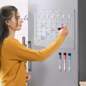 China Leveranciers Laagste Prijs Acryl Kalender Magnetische Dry Erase Board Memo Notitie Board Voor Koelkast