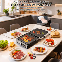 Grill électrique multifonctionnel 220-240V à double chauffage pour steaks, sandwichs, burgers, saucisses, toasts et brochettes BBQ