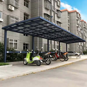 Abri de voiture moderne en acier avec toit en arche, cadre thermolaqué, imperméable, pour stationnement extérieur - Product Image 3
