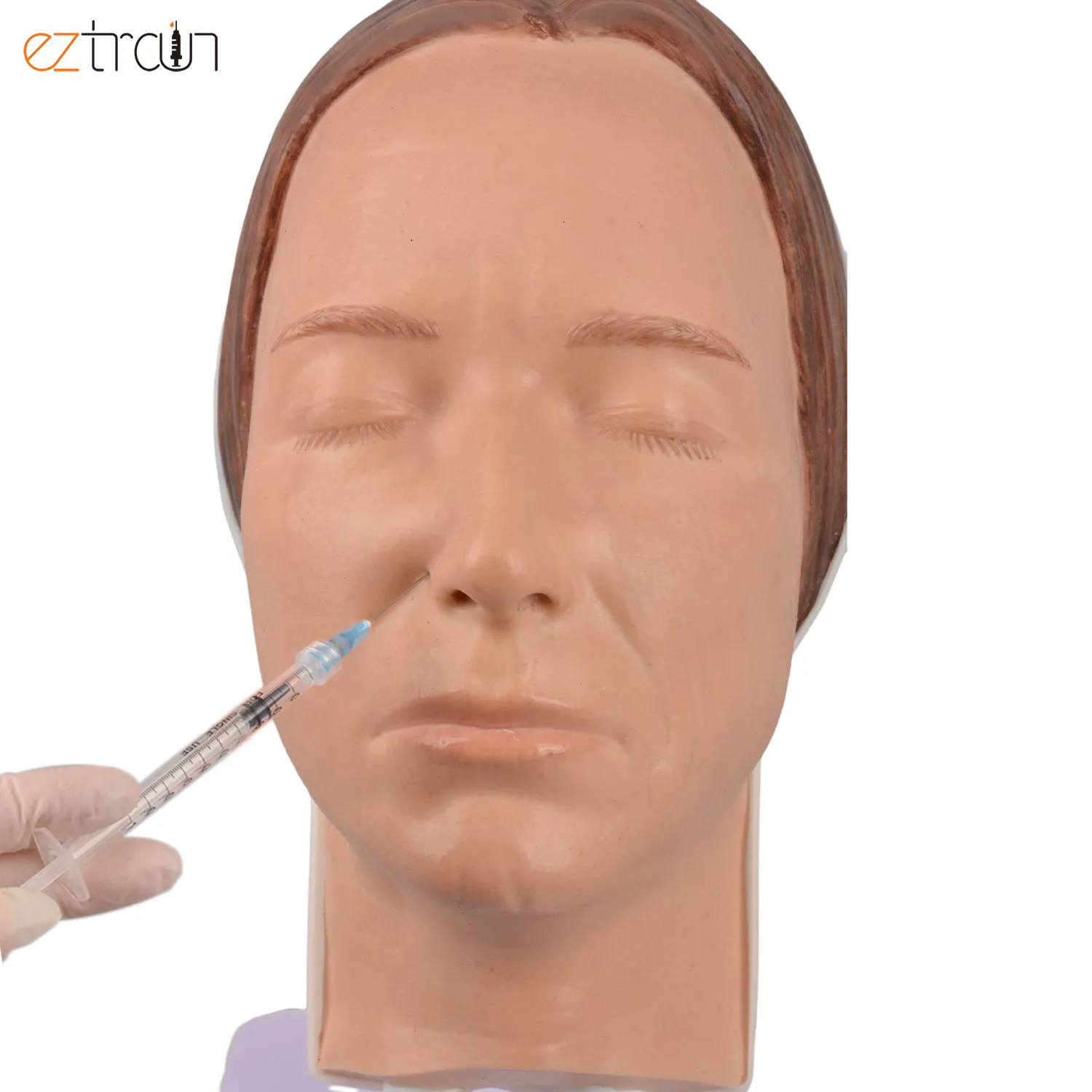 Manekin injeksi wajah realistis, Simulator injeksi kepala manekin silikon Model wajah wanita untuk penggunaan latihan