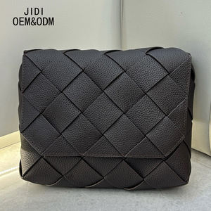 Bolsos de Hombro de Cuero Genuino para Mujer, Elegantes Bolsos Cruzados Cuadrados, Bolsos de Mano con Diseño Minimalista - Product Image 1