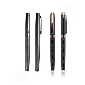 Hot Seller Luxury Gun Metal Roller Pen Logo Customize Rose Gold Exclusive Signature Pen Business Gift Roller Ball Pen