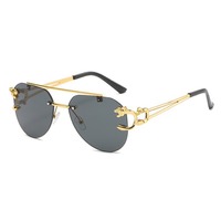 6007 Nouvelles Lunettes de Soleil Tête de Léopard Style Européen et Américain Unisexe Grand Visage Amincissant Luxe Tendance Influenceur