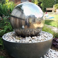 Sculpture Fontaine d'Eau Circulaire en Acier Inoxydable, Grande Statue d'Art en Métal Soudé, Design Populaire Sur Mesure pour Jardin