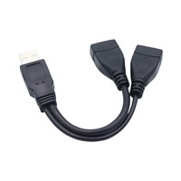Cable de Extensión USB 2.0 Macho a Dos Hembras con Conductor de Cobre