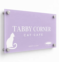 Plaque de signalisation florale personnalisée en acrylique pour fleuriste, avec support mural, impression UV, découpe laser