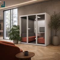 Cabine de réunion acoustique insonorisée de grande taille avec intégration AV pour salle de conférence et formation