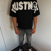 T-shirt d'été personnalisé pour homme, style streetwear, 100 % coton, appliqué, broderie vieillie, écologique, respirant, séchage rapide