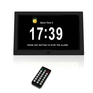 10.1 Inch Lcd Digital Clock Calendar Auto Dimming 8 Languages Hd Display Multi Function Electronic Desk /table Clock Square