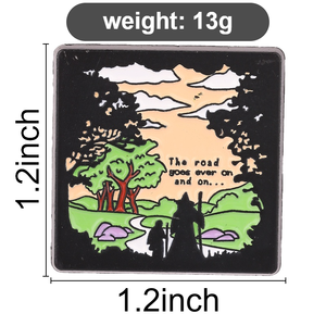 Pin Enamel Custom The Road Goes Ever On, Kutipan Tolkien LOTR, Lencana Logam Bergaya Lukisan Minyak Lanskap, Pin Kerah, Hadiah - Product Image 6