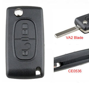 Coque de clé pliable en métal ABS avec télécommande à <span class=keywords><strong>2</strong></span> boutons Heart Horse pour Citroën 107/207/307/307S/308/407/607 - Product Image 1