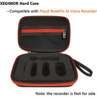 Étui rigide portable en EVA pour l'extérieur, équipé d'un mousqueton, boîte de rangement antichoc pour enregistreur vocal IA et cordon de charge
