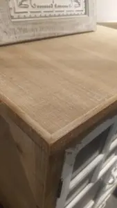 INNOVA Retro Solid <b>Wood</b> <b>Storage</b> Sideboard <b>Cabinet</b> for Living Room Rustic Antique Design with White Door Large Capacity - Product Image 2