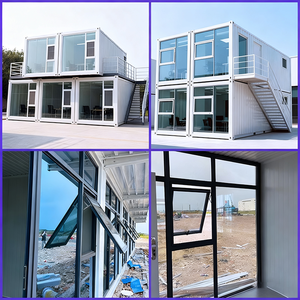 บ้านสำเร็จรูปเหล็กแบบโมดูลาร์ แผงแซนวิช ดีไซน์พับได้ ถอดประกอบได้ อาคารสำนักงานสมัยใหม่ ห้างสรรพสินค้า โรงแรม ผนังกระจก - Product Image 4