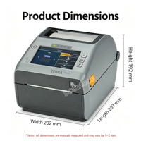 Printer Label Barcode Desktop Thermal Langsung ZD621R RFID 4-inci 300dpi 203dpi Printer Stiker Tag Transfer Thermal