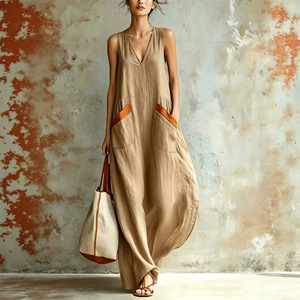 Site de Vêtements pour Femmes Indépendant pour le Commerce Électronique Transfrontalier Europe-Amérique ; <span class=keywords><strong>Style</strong></span> <span class=keywords><strong>Chic</strong></span> Tendance Col en V Bohème - Product Image 4