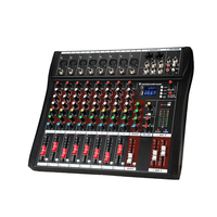 Mixer Audio 8 Kanal, Phantom Power 48V, Pemutar MP3 USB Terintegrasi, Dukungan OEM, Konsol DJ untuk Rekaman Studio