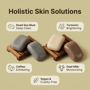 Savon éclaircissant au curcuma et à l'acide kojique, exfoliant au charbon de bois et au café, savon artisanal durable - Product Image 3