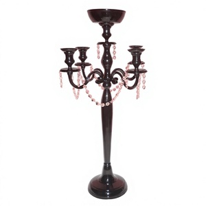 New Shiny <b>Black</b> <b>Candelabra</b> AL3293 Modern Luxury Five Arms Metal Aluminum Hanging Garlands Crystal Wedding Home Decor - Product Image 1