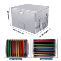 Organizador de archivos plegable grande Caja de almacenamiento de documentos Estuche de documentos impermeable a prueba de fuego