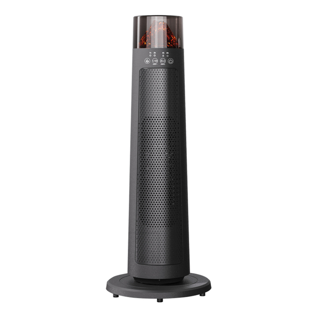 2000W PTC Ceramic Fast Heating 2 Modes Adjust Timer Oscillating Flame Effect For Office Bedroom Use Tower Electric Fan Heater