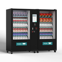 Distributeur Automatique Commercial Combo Boissons et Snacks 24h/24 en Libre-Service avec Paiement par Pièces, Carte ou Espèces